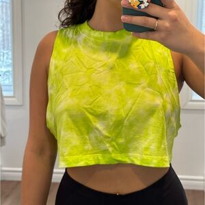 Lululemon Neon Green Tie-Dye Women's Top